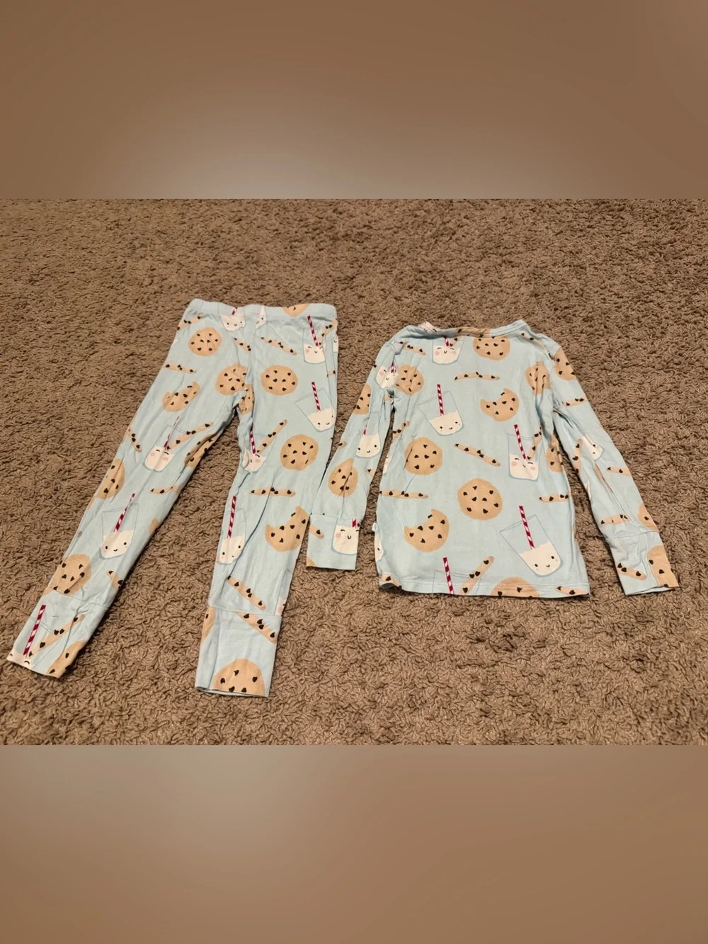 Posh Peanut Kids Cookie and Milk Pajama Set